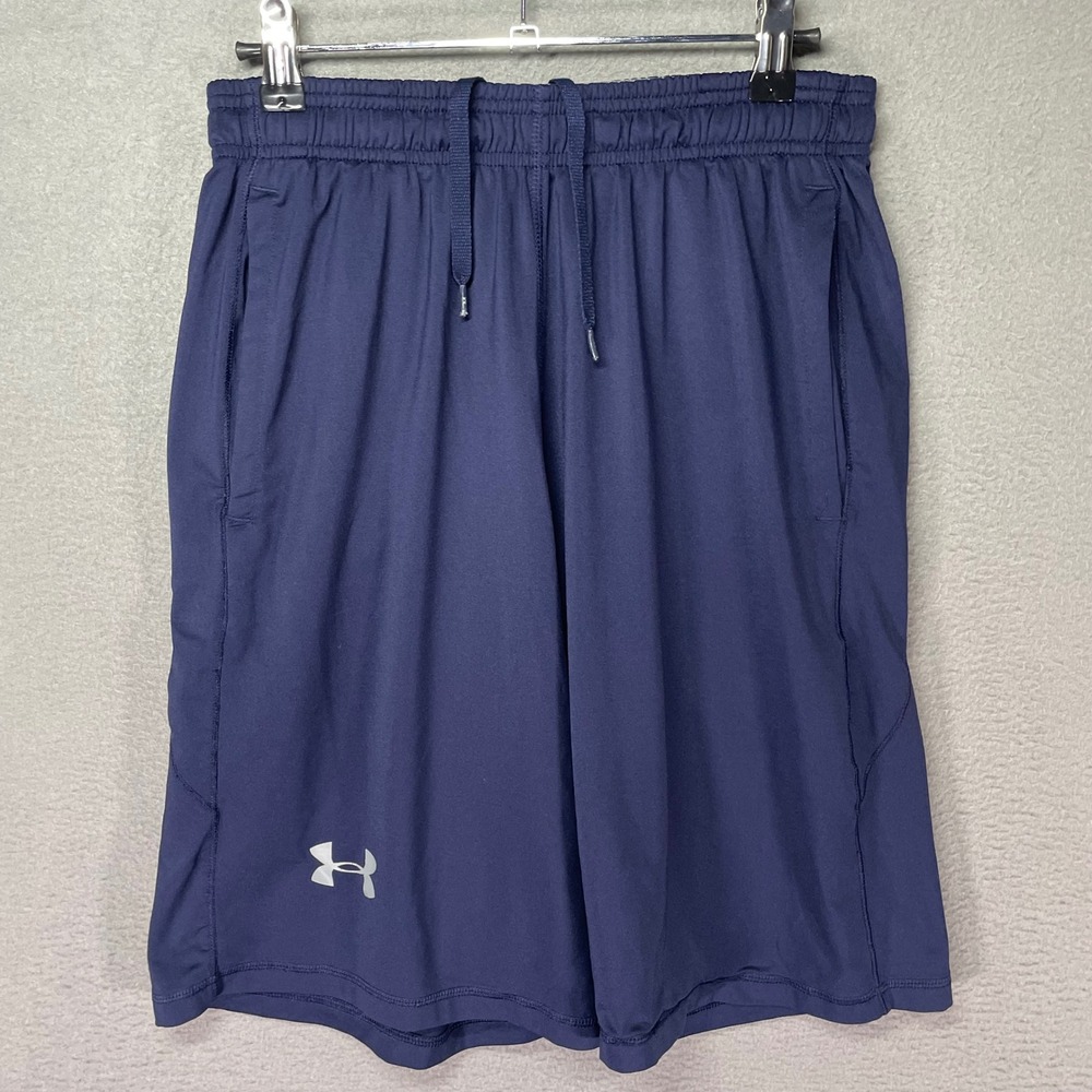 Under Armour HeatGear Shorts Mens Small Blue Athletic Gym‎ Training